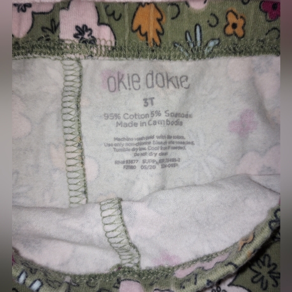 okie dokie toddler floral leggings 3T - Picture 3 of 3